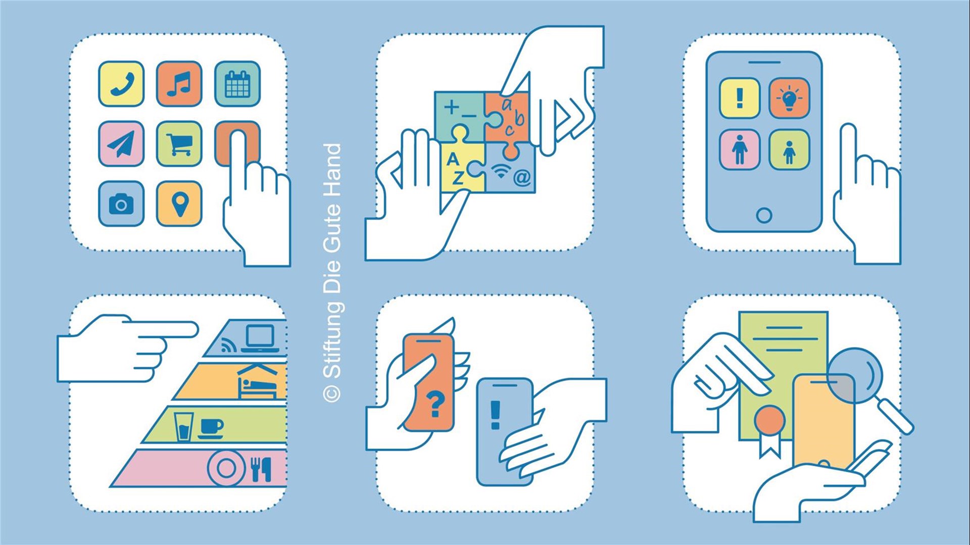 Collage Icons Medienkonzept